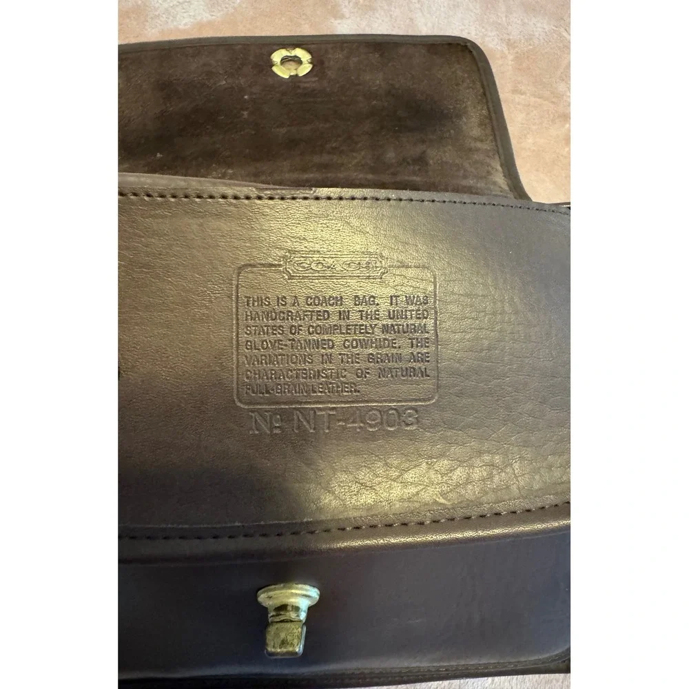 Vintage Coach Brown Leather Messenger Crossbody Bag